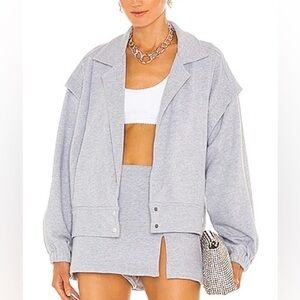 Amanda Uprichard Rebel Jacket Heather Gray Oversized Womens Size Medium
